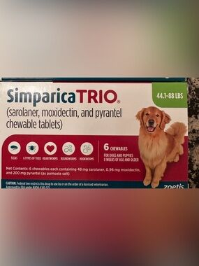 Simparica Trio 6 Chews 44-88lbs